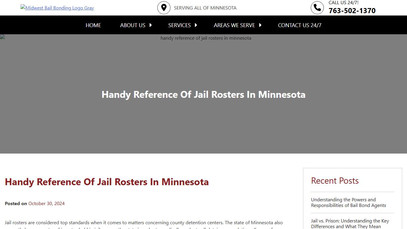 Handy Reference of Jail Rosters in Minnesota - Midwest Bonding